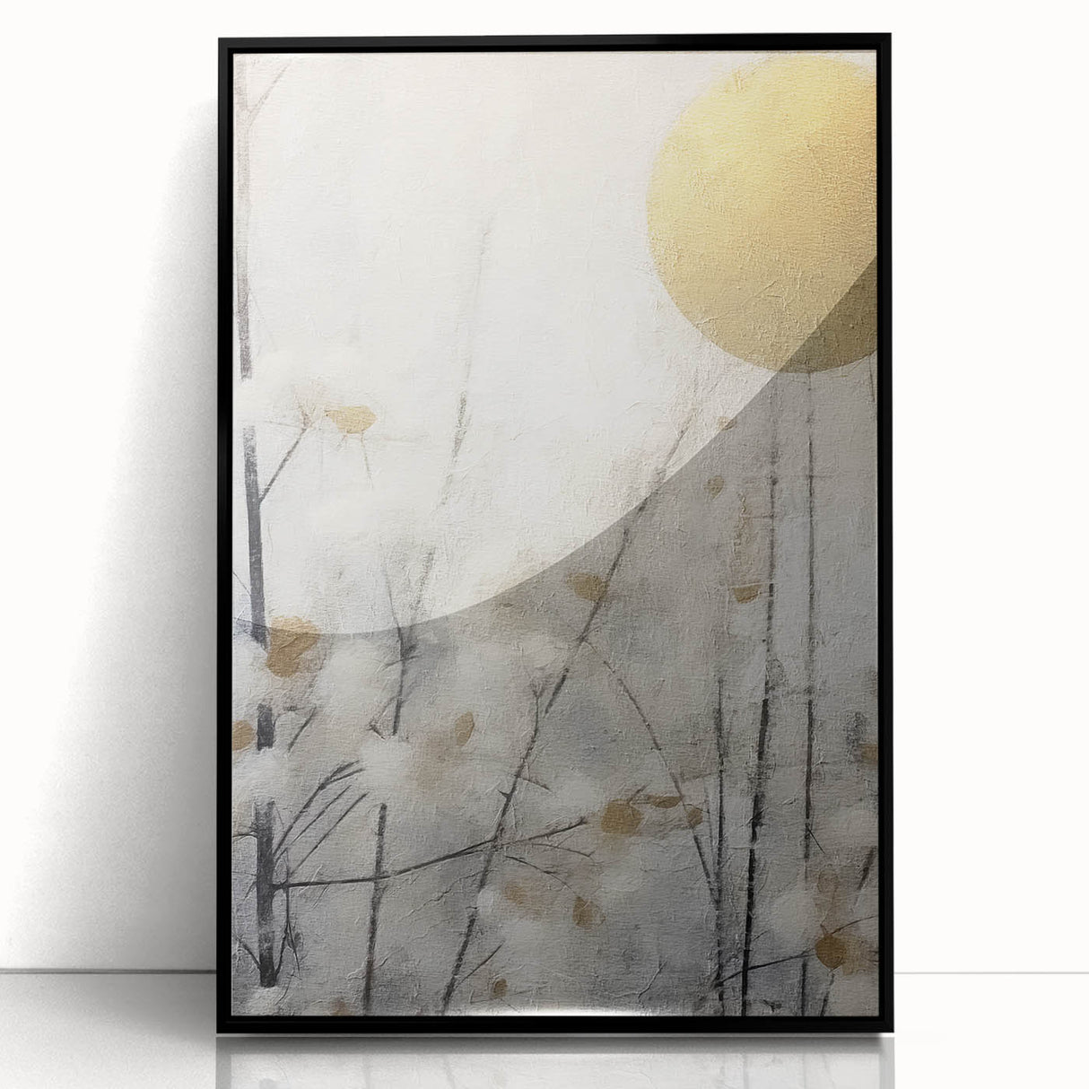 Framed abstract floral wall art in a sleek black frame, showcasing vibrant colors and intricate designs, perfect for modern home decor and artistic spaces.
