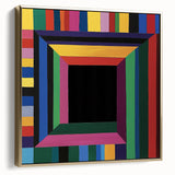 Framed abstract geometric canvas art in silver and gold tones, showcasing modern design elements, perfect for stylish home or office decor.