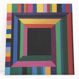 Abstract geometric canvas art featuring vibrant colors and intricate patterns, perfect for modern home decor. Ideal for adding a contemporary touch to any space.