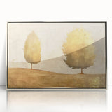 Framed acrylic wall art depicting an abstract landscape in silver tones, showcasing modern design elements, perfect for enhancing contemporary home decor.