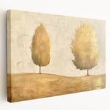 Abstract landscape wall art on stretched canvas, showcasing vibrant colors and intricate brush strokes, ideal for modern home decor, displayed from a side view.