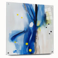 Modern Abstract Wall Art – Blue Pulse with Yellow & Neutral Tones
