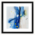 Modern Abstract Wall Art – Blue Pulse with Yellow & Neutral Tones