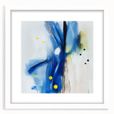 Modern Abstract Wall Art – Blue Pulse with Yellow & Neutral Tones