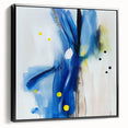 Modern Abstract Wall Art – Blue Pulse with Yellow & Neutral Tones