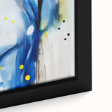 Modern Abstract Wall Art – Blue Pulse with Yellow & Neutral Tones