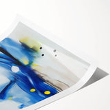 Modern Abstract Wall Art – Blue Pulse with Yellow & Neutral Tones