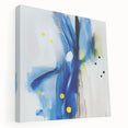 Modern Abstract Wall Art – Blue Pulse with Yellow & Neutral Tones
