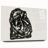 Expressionist Art: Black Ink Portrait of a Man - Bold Abstract Style