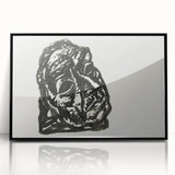 Expressionist Art: Black Ink Portrait of a Man - Bold Abstract Style