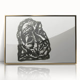 Expressionist Art: Black Ink Portrait of a Man - Bold Abstract Style