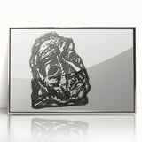 Expressionist Art: Black Ink Portrait of a Man - Bold Abstract Style