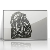 Expressionist Art: Black Ink Portrait of a Man - Bold Abstract Style