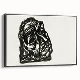 Expressionist Art: Black Ink Portrait of a Man - Bold Abstract Style