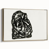 Expressionist Art: Black Ink Portrait of a Man - Bold Abstract Style