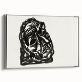 Expressionist Art: Black Ink Portrait of a Man - Bold Abstract Style