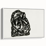 Expressionist Art: Black Ink Portrait of a Man - Bold Abstract Style