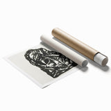 Expressionist Art: Black Ink Portrait of a Man - Bold Abstract Style