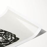 Expressionist Art: Black Ink Portrait of a Man - Bold Abstract Style