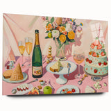 Large abstract wall art on acrylic glass featuring swirling blue and gray tones, ideal for bedroom or dining room decor.