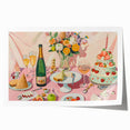 Extra large rolled print featuring a floral design in soft pastel colors, ideal for art wall dining room or bathroom.