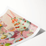 Extra large wall art featuring line art flowers in black on white, ideal for large living room wall decor.