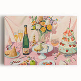 Large black and white stretched canvas of assorted kitchen items, ideal for kitchen wall art.