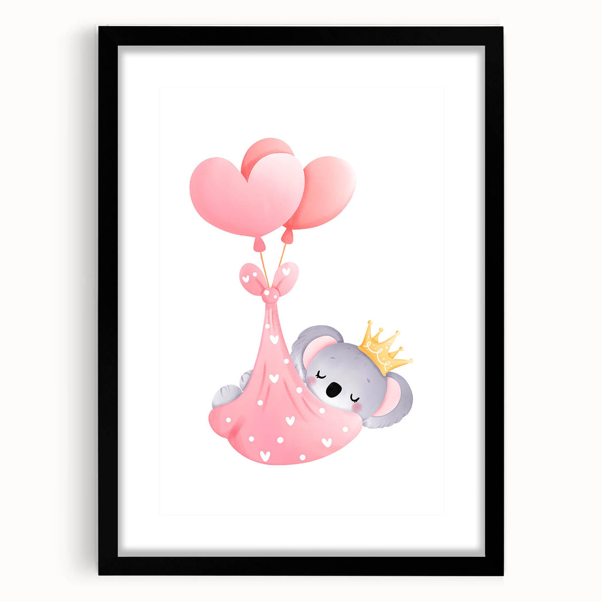 Sleeping Koala with Balloons Print - Girls Bedroom Wall Art