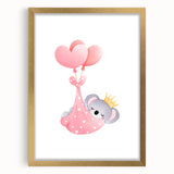 Sleeping Koala with Balloons Print - Girls Bedroom Wall Art