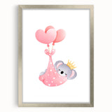 Sleeping Koala with Balloons Print - Girls Bedroom Wall Art