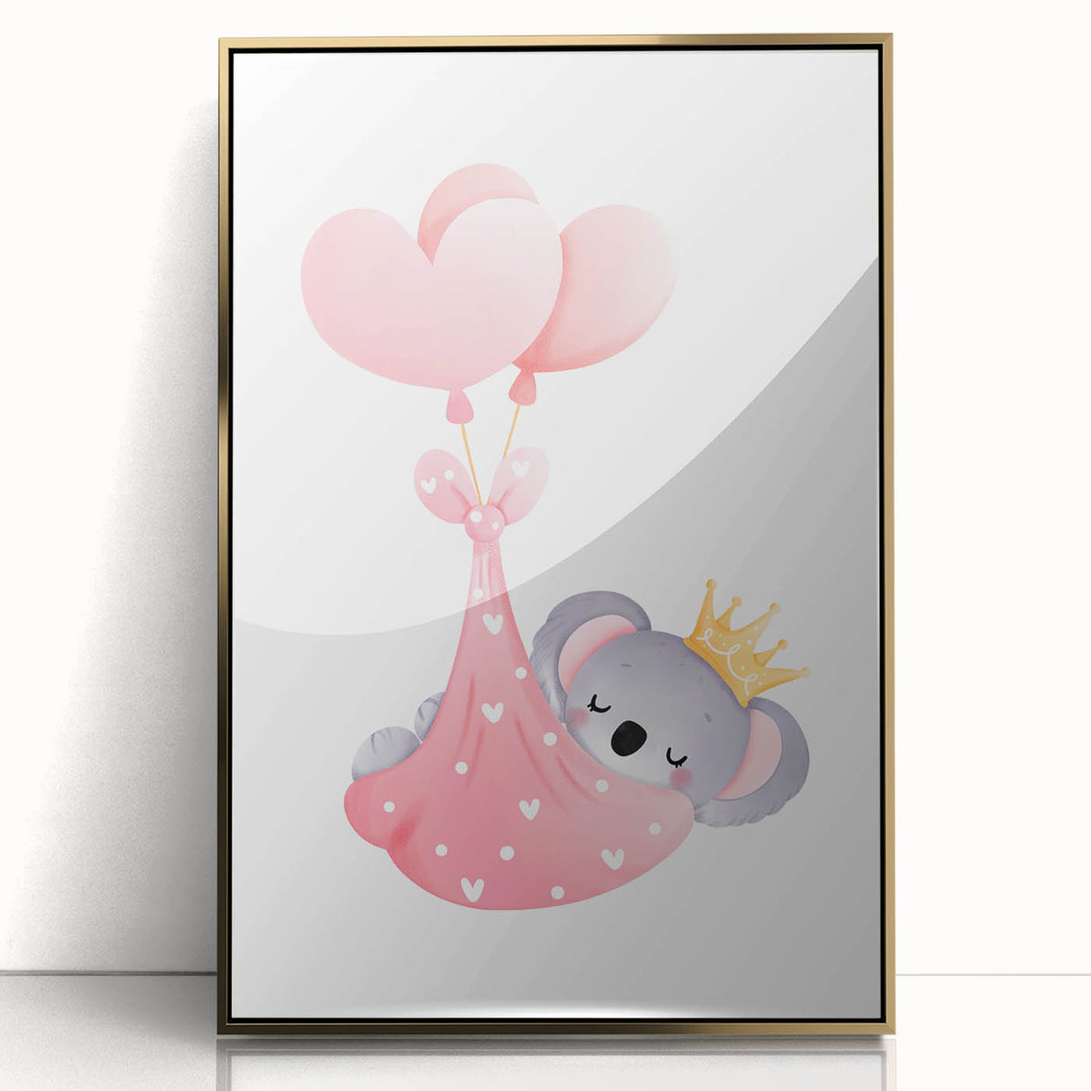 Sleeping Koala with Balloons Print - Girls Bedroom Wall Art