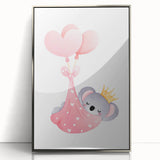Sleeping Koala with Balloons Print - Girls Bedroom Wall Art