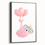 Sleeping Koala with Balloons Print - Girls Bedroom Wall Art