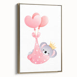 Sleeping Koala with Balloons Print - Girls Bedroom Wall Art