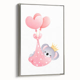 Sleeping Koala with Balloons Print - Girls Bedroom Wall Art