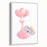Sleeping Koala with Balloons Print - Girls Bedroom Wall Art