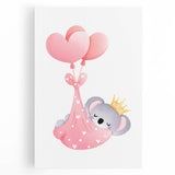 Sleeping Koala with Balloons Print - Girls Bedroom Wall Art