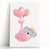 Sleeping Koala with Balloons Print - Girls Bedroom Wall Art