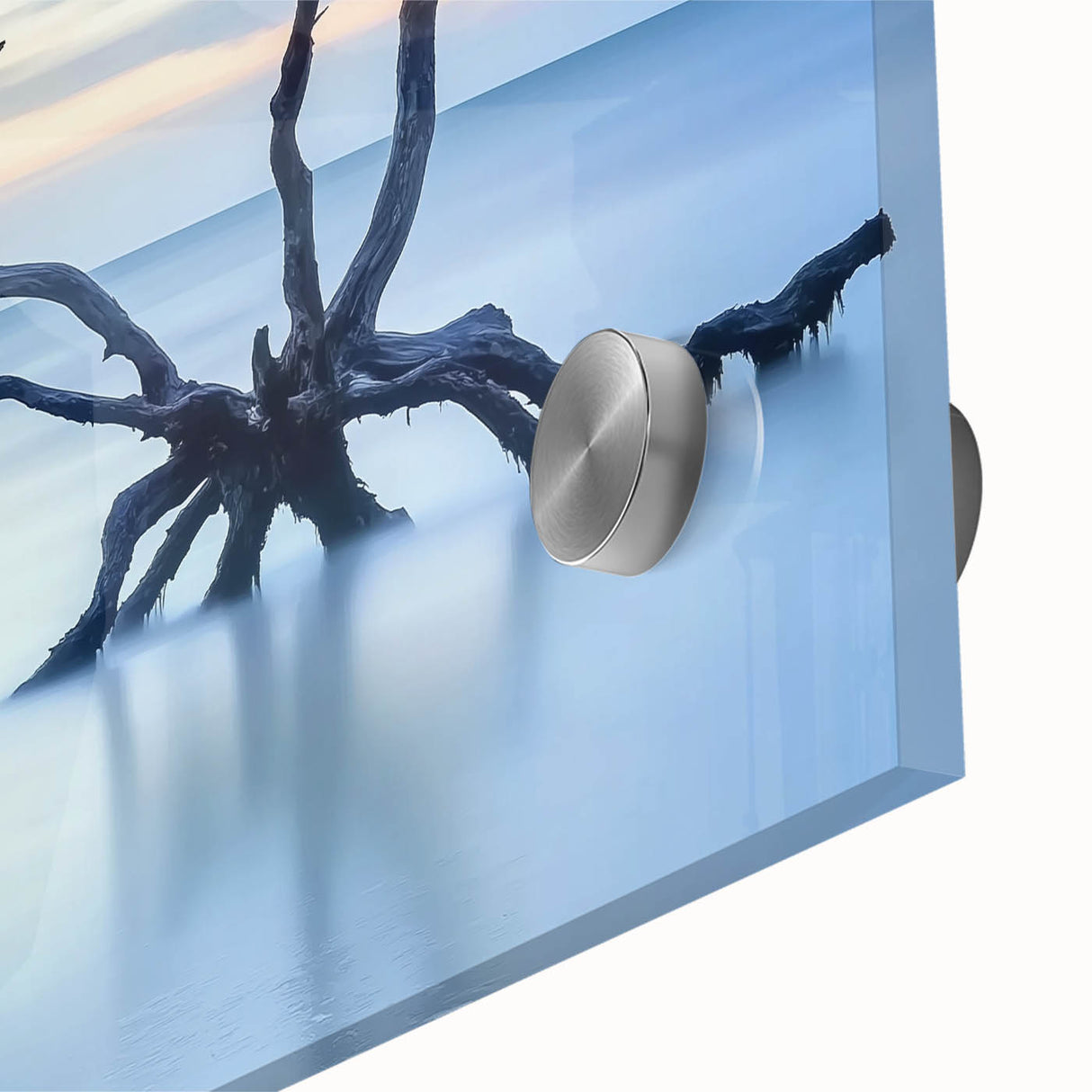 Close-up of vibrant acrylic beach scene artwork showcasing blue waves and golden sands, perfect for coastal home decor. Ideal for art enthusiasts and beach lovers.