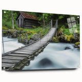 Landscape bridge design showcased in a side view, crafted from high-quality acrylic glass, featuring sleek pins for a modern aesthetic. Ideal for contemporary decor.