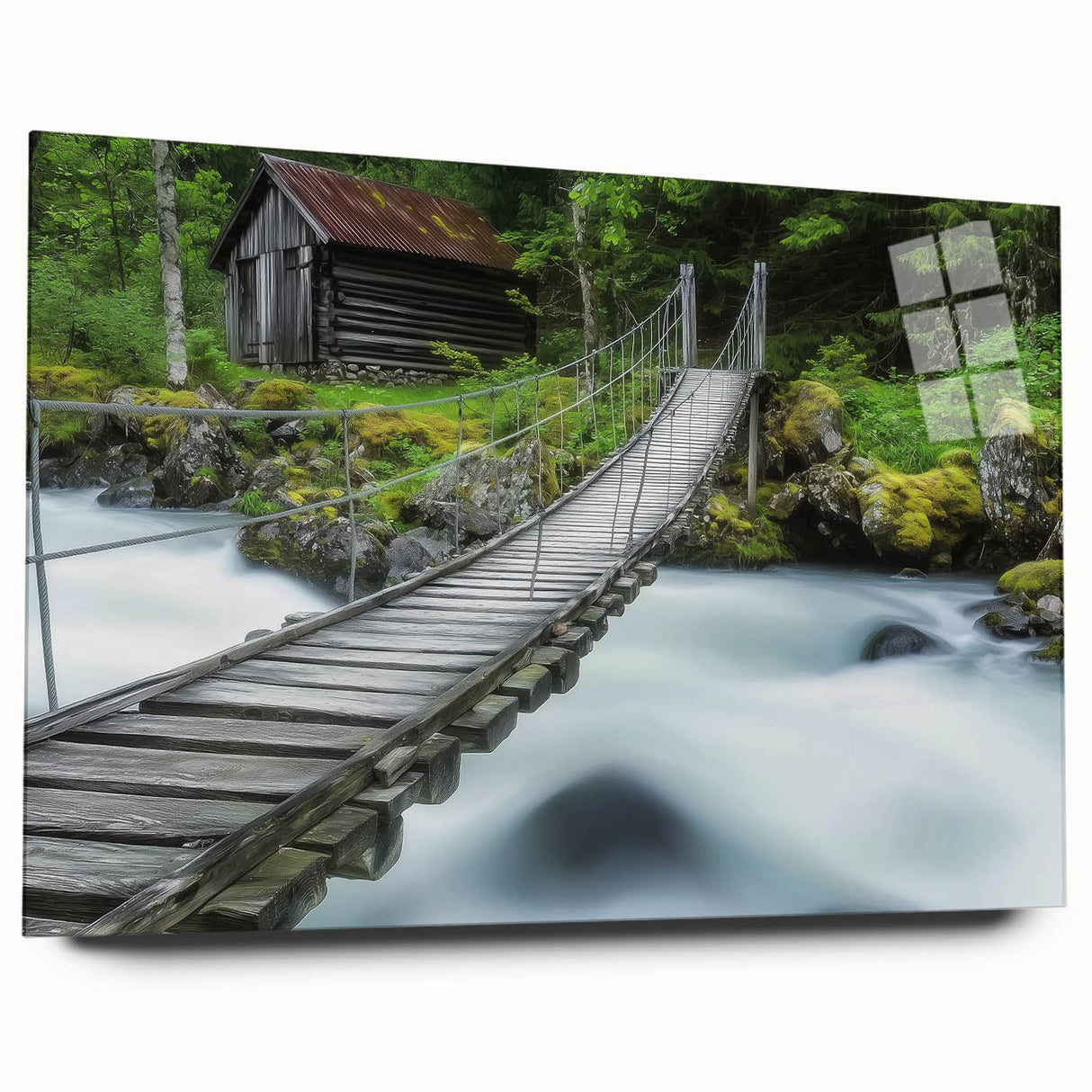 Acrylic glass side view of a modern landscape bridge design, showcasing sleek lines and transparent finish, ideal for contemporary decor and artistic displays.