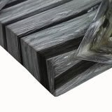 Close-up of a stretched canvas depicting a serene landscape with a bridge, showcasing vibrant colors and intricate details, perfect for home decor.