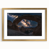 Elegant gold-framed landscape artwork featuring vibrant canyon scenery, complete with a mat for enhanced presentation, ideal for home decor or office settings.