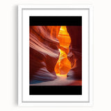 Desert landscape framed art print featuring a white mat, showcasing vibrant earthy tones and intricate details, ideal for home decor enthusiasts seeking a serene aesthetic.