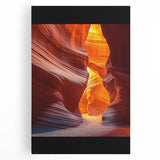 Desert landscape stretched canvas art showcasing vibrant sunset hues with cacti silhouettes, perfect for home decor or office ambiance, enhancing any space's aesthetic appeal.