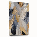 Large abstract wall art on acrylic glass showcasing intertwined natural elements in subtle earth tones.
