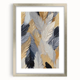 Textured abstract art print in natural hues, framed with a silver mat, ideal for bedroom ambiance.
