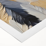 Art deco poster featuring geometric patterns in muted gold and black on rolled canvas, suitable for dining room decor.