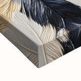 Large art featuring a black and white landscape painting on stretched canvas, suitable for bedroom wall decor.