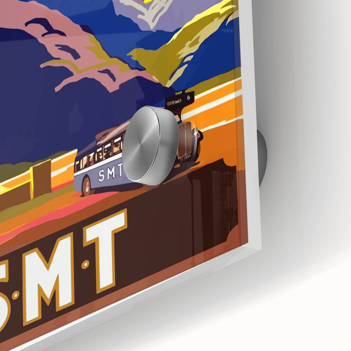 Vintage Scotland Travel Poster - Highlands & S.M.T. Bus Art Print
